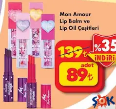MON AMOUR LİP BALM VE LİP OİL ÇEŞİTLERİ indirimli fiyat MON AMOUR LİP BALM VE LİP OİL ÇEŞİTLERİ fiyat ve kampanya bilgisi
